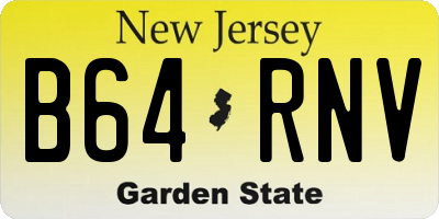 NJ license plate B64RNV