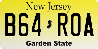 NJ license plate B64ROA