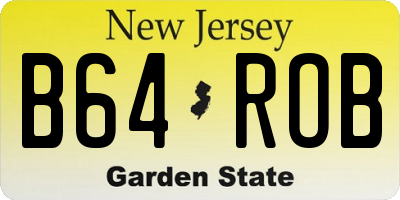 NJ license plate B64ROB