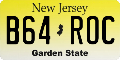 NJ license plate B64ROC
