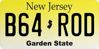 NJ license plate B64ROD