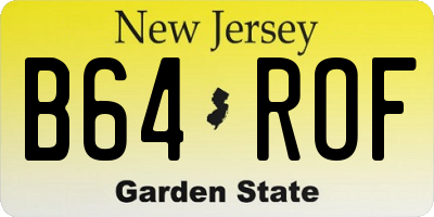 NJ license plate B64ROF