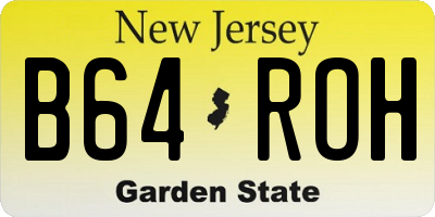 NJ license plate B64ROH