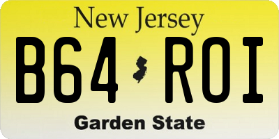 NJ license plate B64ROI