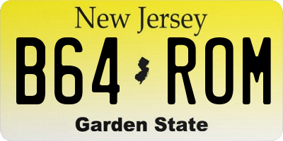NJ license plate B64ROM