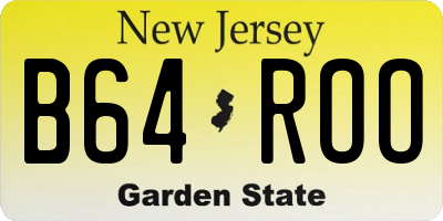 NJ license plate B64ROO