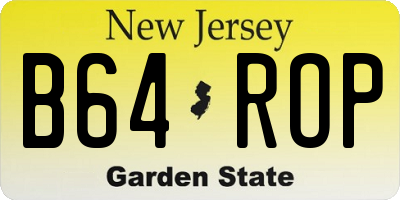 NJ license plate B64ROP