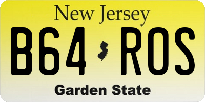 NJ license plate B64ROS