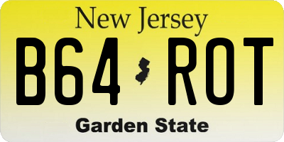 NJ license plate B64ROT