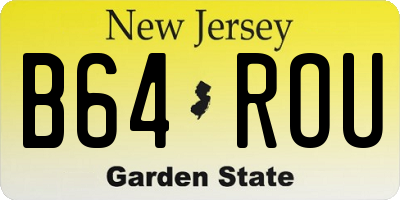 NJ license plate B64ROU