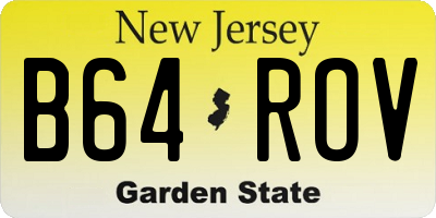 NJ license plate B64ROV