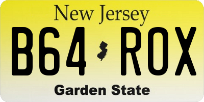 NJ license plate B64ROX