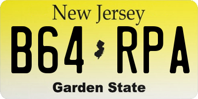 NJ license plate B64RPA