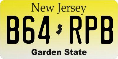 NJ license plate B64RPB