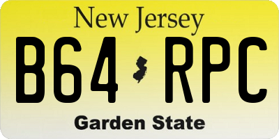 NJ license plate B64RPC