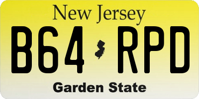 NJ license plate B64RPD
