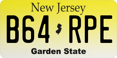 NJ license plate B64RPE