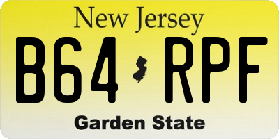 NJ license plate B64RPF