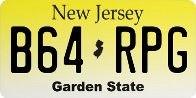 NJ license plate B64RPG
