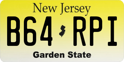 NJ license plate B64RPI