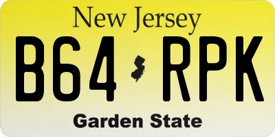 NJ license plate B64RPK