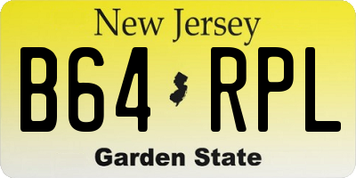 NJ license plate B64RPL