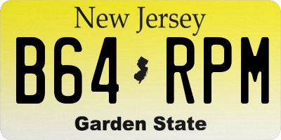 NJ license plate B64RPM