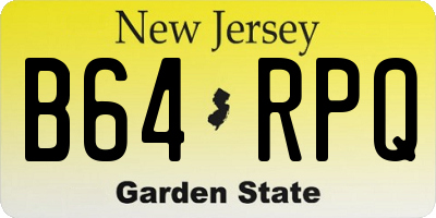 NJ license plate B64RPQ