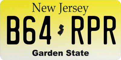 NJ license plate B64RPR