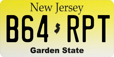 NJ license plate B64RPT