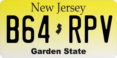 NJ license plate B64RPV