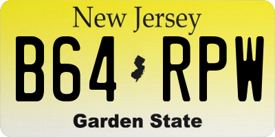 NJ license plate B64RPW