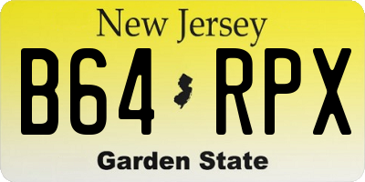 NJ license plate B64RPX