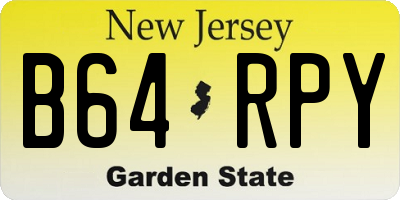 NJ license plate B64RPY