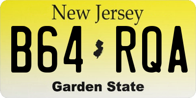 NJ license plate B64RQA