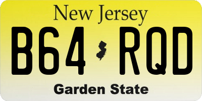 NJ license plate B64RQD