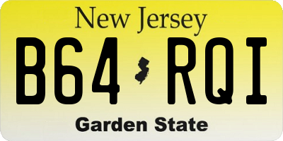 NJ license plate B64RQI