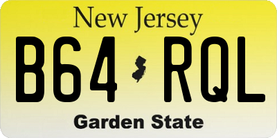 NJ license plate B64RQL