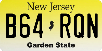 NJ license plate B64RQN