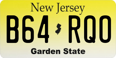 NJ license plate B64RQO