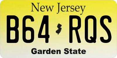 NJ license plate B64RQS