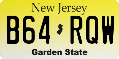 NJ license plate B64RQW