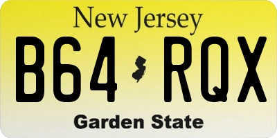NJ license plate B64RQX