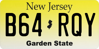 NJ license plate B64RQY