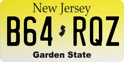 NJ license plate B64RQZ