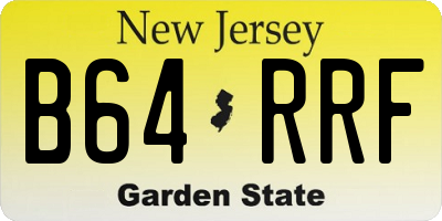 NJ license plate B64RRF
