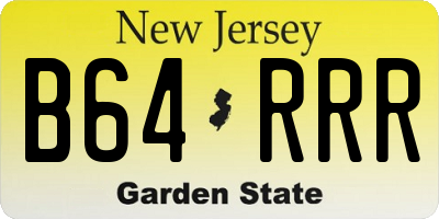 NJ license plate B64RRR
