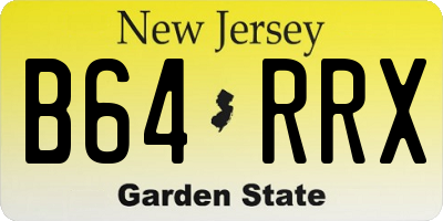 NJ license plate B64RRX