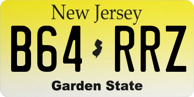 NJ license plate B64RRZ