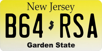 NJ license plate B64RSA